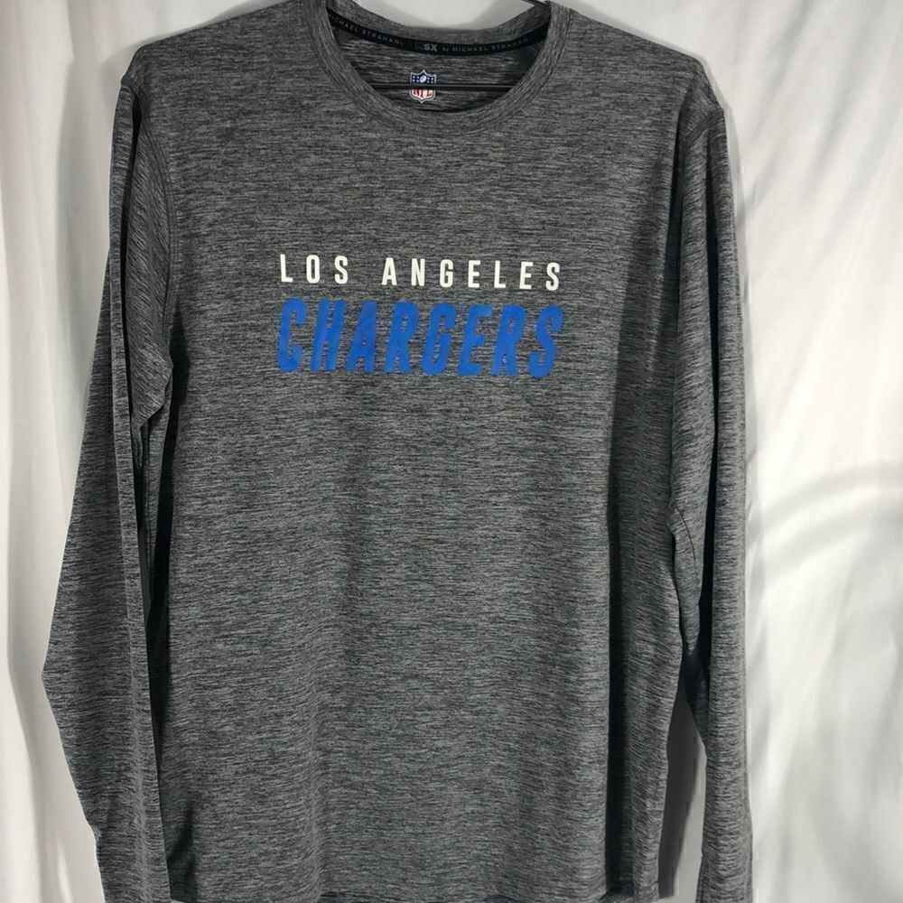 NFL MSX by Michael Strahan Heathered Gray Chargers Performance Long Sleeve Tee
